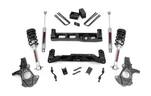 GMC Sierra 1500 Suspension Lift Kit - Rough Country - 5 Inch Lift Kit | Alu/Stamp Steel | N3 Struts - '14-'18